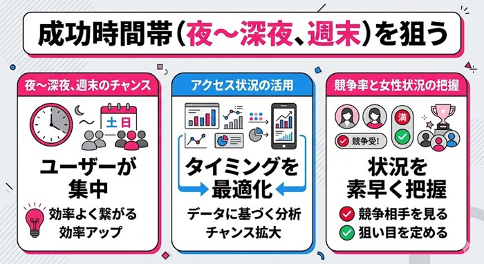 2ショットチャットで成功する時間帯や状況