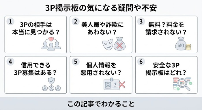 3P募集掲示板に対する不安や疑問を解決