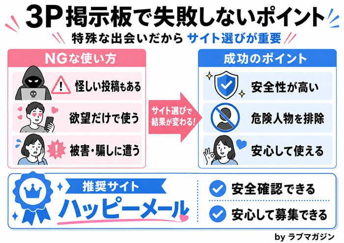 3P掲示板で失敗しないポイント