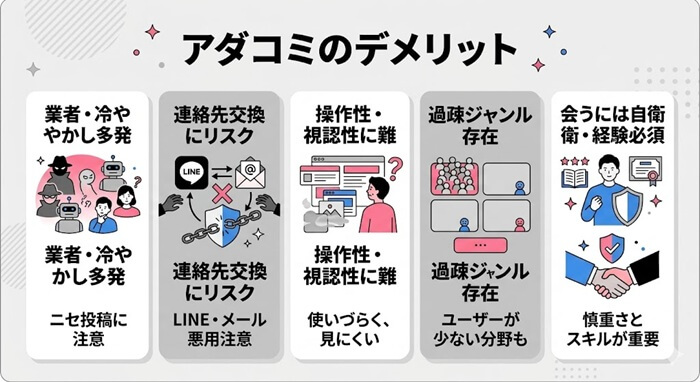 使って分かったアダコミのデメリット