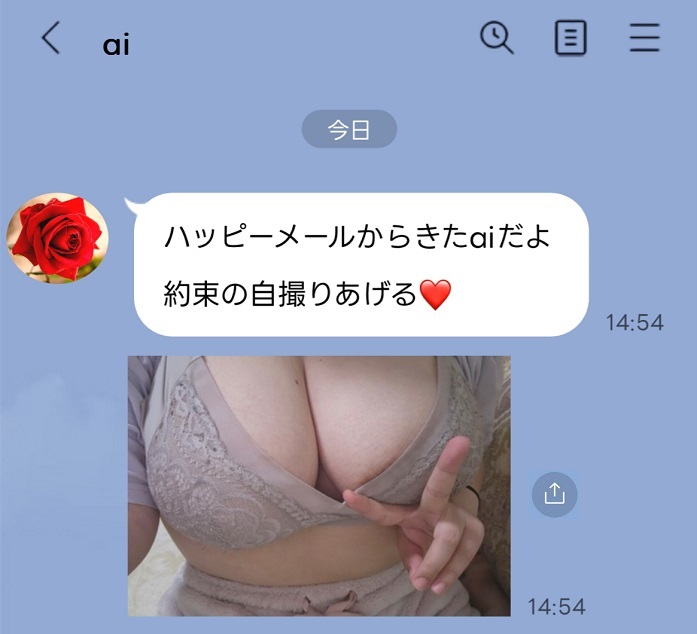 ライン交換した証拠の画像