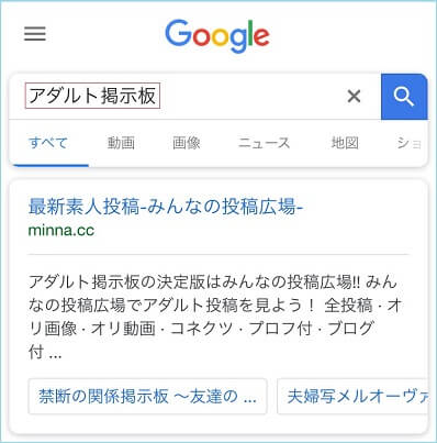 アダルト掲示板と検索した証拠