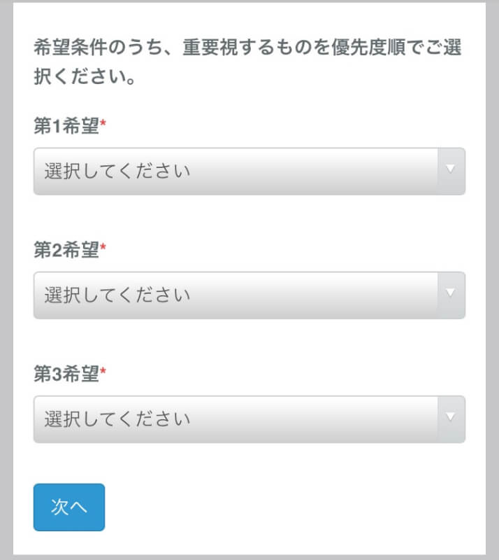 相手に対して重要視する優先度