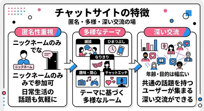 チャットサイトの特徴を解説