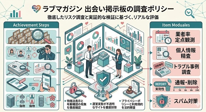 ラブマガジンの出会い掲示板の調査ポリシー