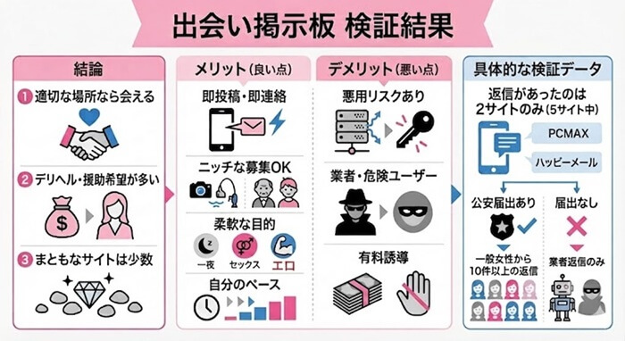 出会い掲示板の検証結果