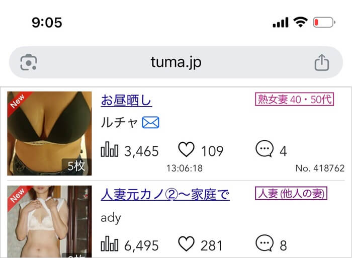 妻投稿倶楽部の画像を調査した証拠