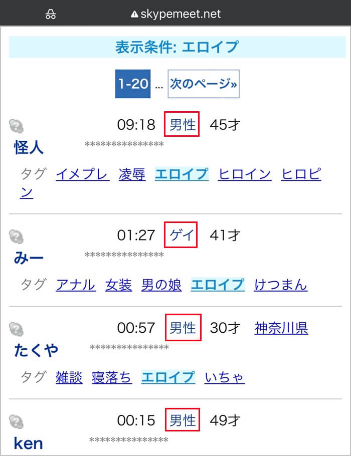 男性ばかりのエロイプ掲示板の証拠