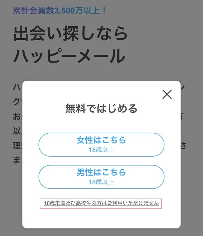 18歳以上を確認を厳格に行っているエロイプサイト