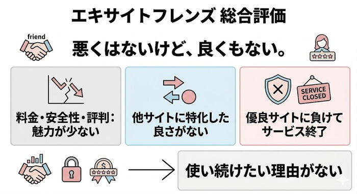 エキサイトフレンズに対する本音の評価