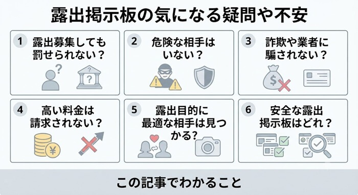 この記事で解決できる露出掲示板に対する疑問や不安