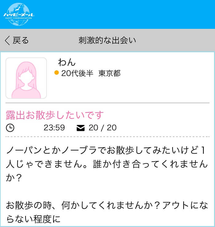 掲示板で露出募集している証拠