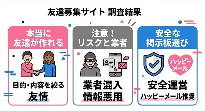 友達募集掲示板の調査結果