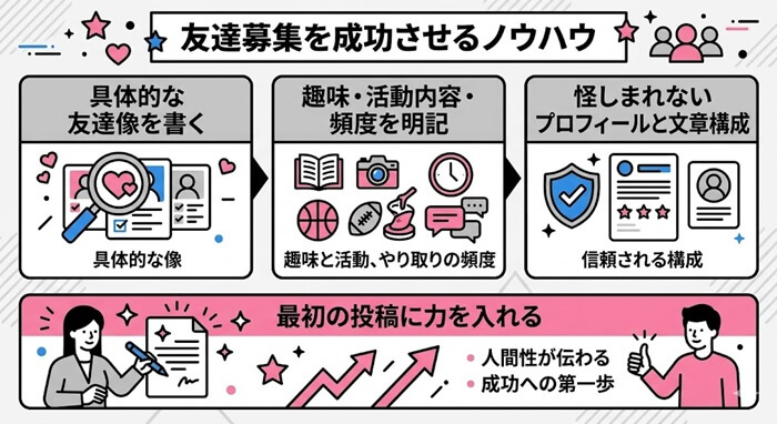 友達掲示板で募集を成功させる具体的な方法