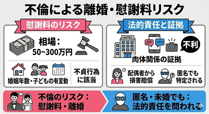 不倫による離婚・慰謝料リスクをわかりやすく解説