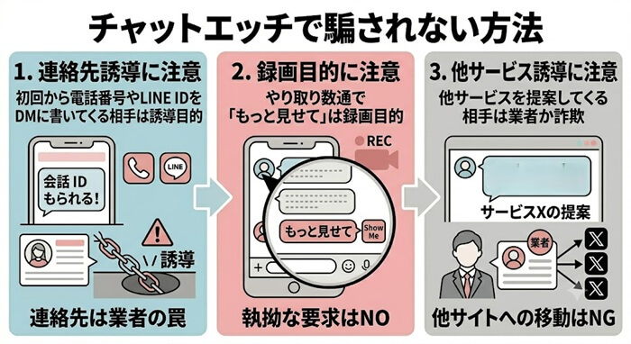 チャットHで騙されない具体的な回避法