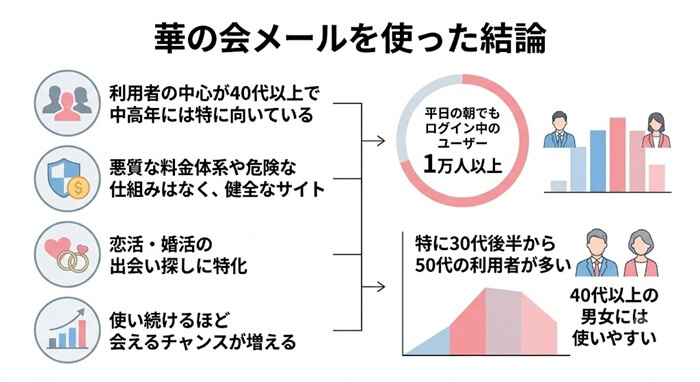 華の会メールを調査した結果をまとめた独自の図解