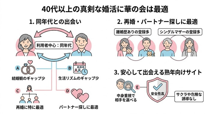 華の会が40代以上の真剣な婚活に最適な理由と根拠