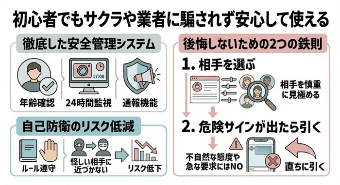 ハッピーメールが初心者でもサクラや業者に騙されず安心して使える理由と根拠