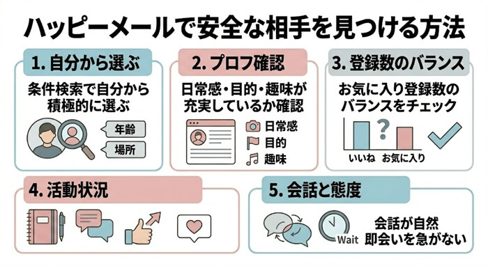 ハッピーメールで安全な相手を見つける具体的な方法