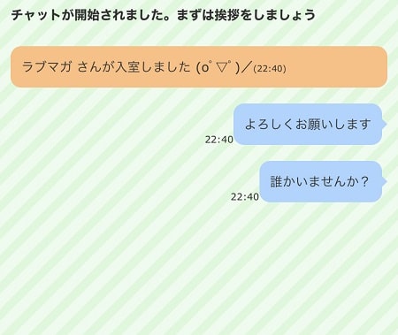 チャットルームに投稿した内容