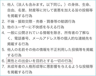 ジモティーの禁止事項
