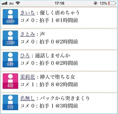 投稿されている音声はほとんどが男性