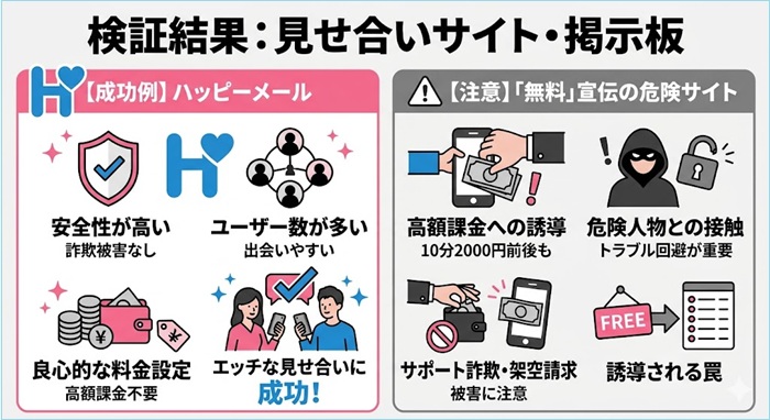 見せ合いサイト・掲示板の検証結果
