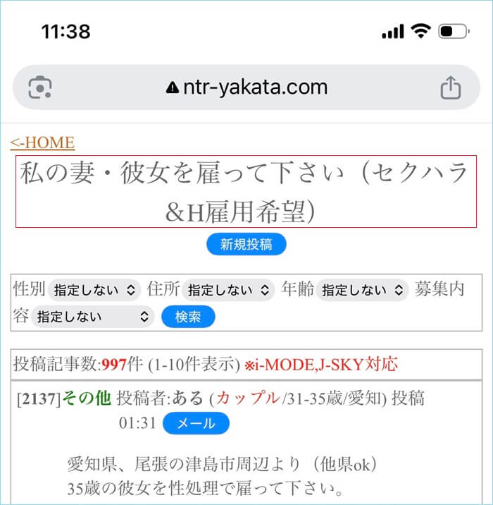 寝取られの館に雇用を前提に寝取り役を募る募集がある証拠