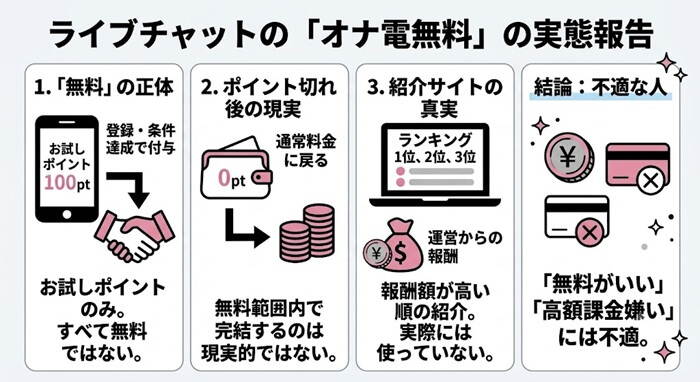 ライブチャットのオナ電無料の実態