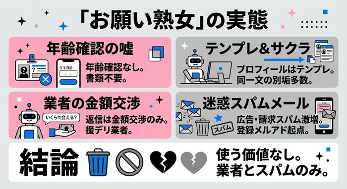 お願い熟女を検証した結果をまとめた図解
