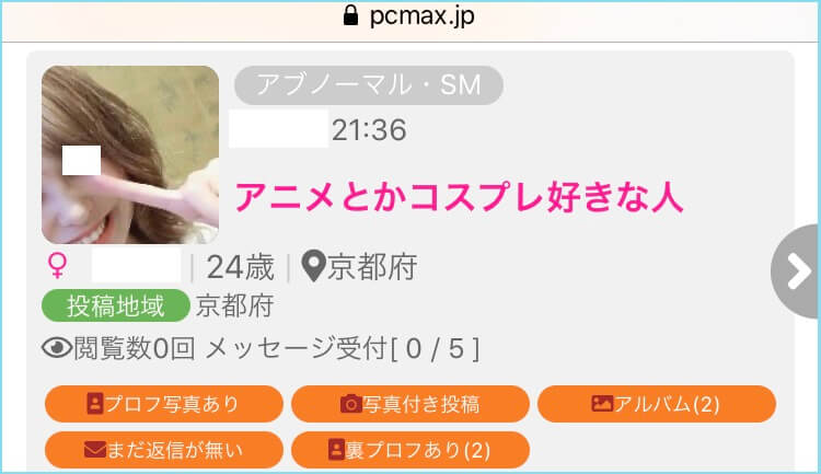 PCMAXのアブノーマル・SM掲示板