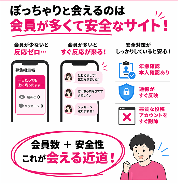 ぽっちゃりと会えるサイトを詳しく解説した独自の図解