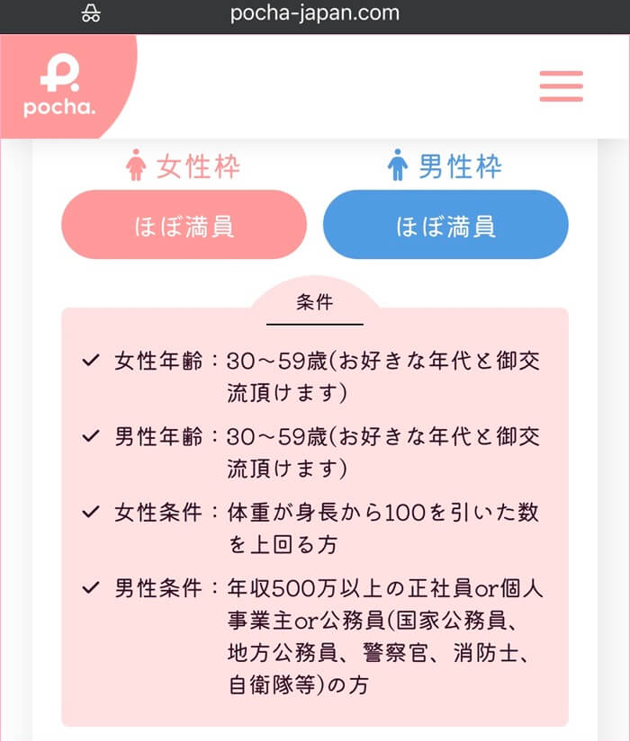 ぽっちゃり系専門のパーティー