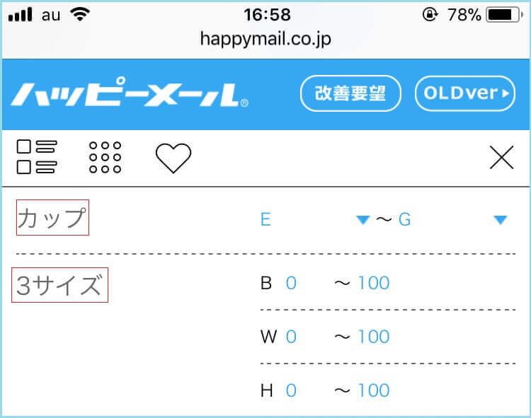 具体的なバストサイズや3サイズまで指定できる証拠