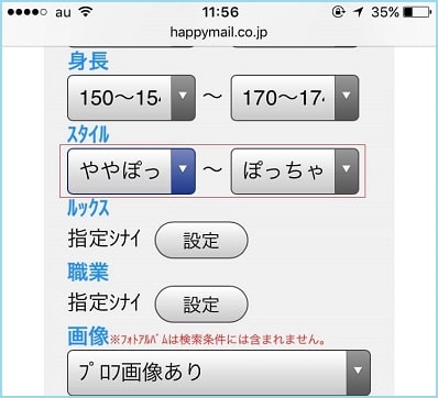 検索する際に【ぽっちゃり】という指定