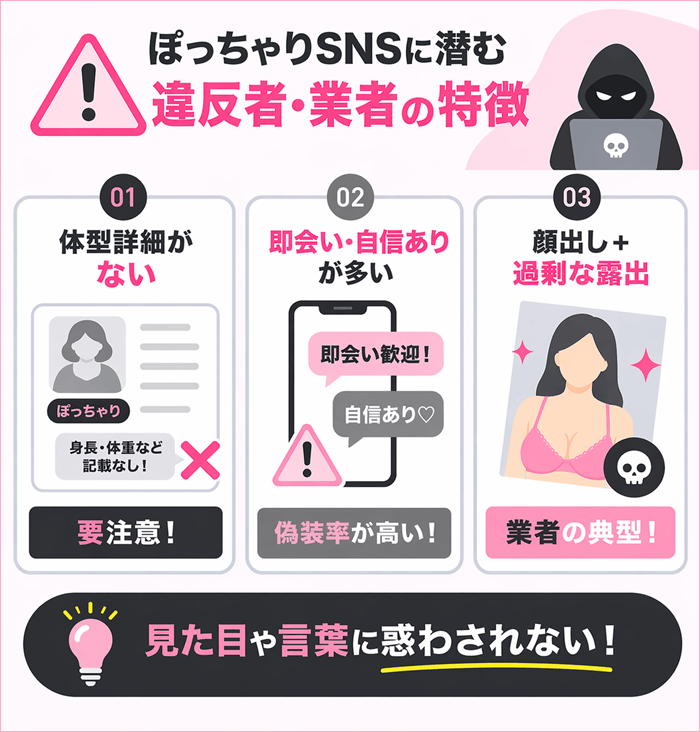 ぽっちゃりSNSに潜む違反者や業者の実態