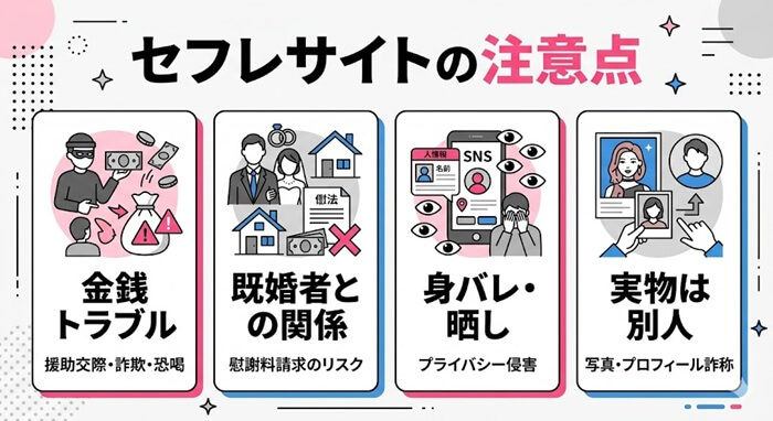 セフレサイトの注意点と対処法
