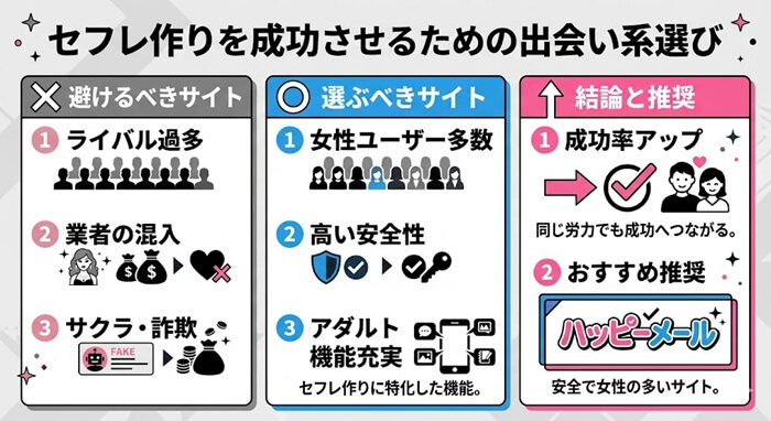 セフレサイトで騙されず成功する方法