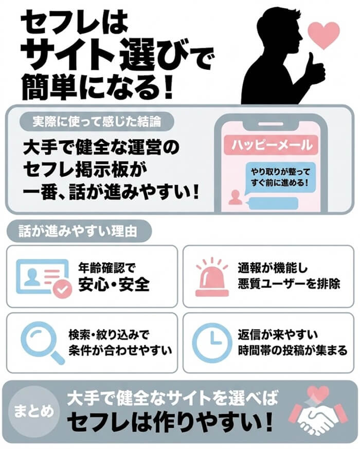 セフレ掲示板で成功できるサイトを選ぶべき理由と根拠