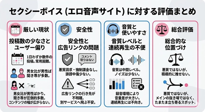 セクシーボイスに対する総評をまとめた独自の図解