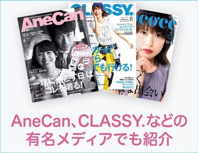 有名女性雑誌やメディアを使って宣伝