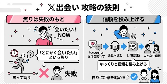 X出会いは焦らないことが重要