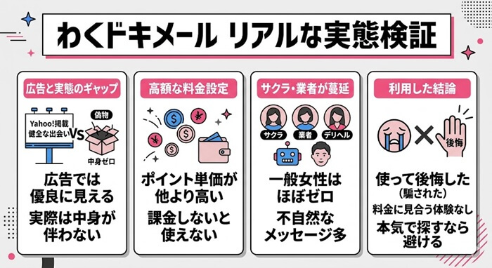 わくドキメールは信用できない出会い系である理由と確証
