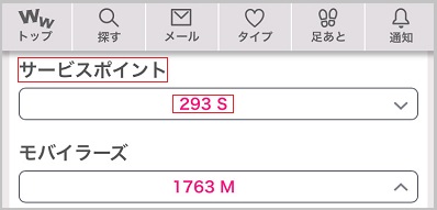 300ptのサービスポイントが貯まっている証拠