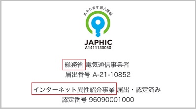 国から認可されている証拠